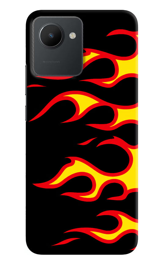 Side Sweep Flames Realme C30 Hard Case Back Cover by Casekaro