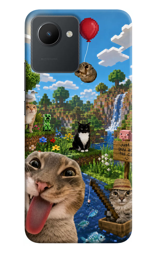 Minecraft Cat Chaos Realme C30 Hard Case Back Cover by Casekaro