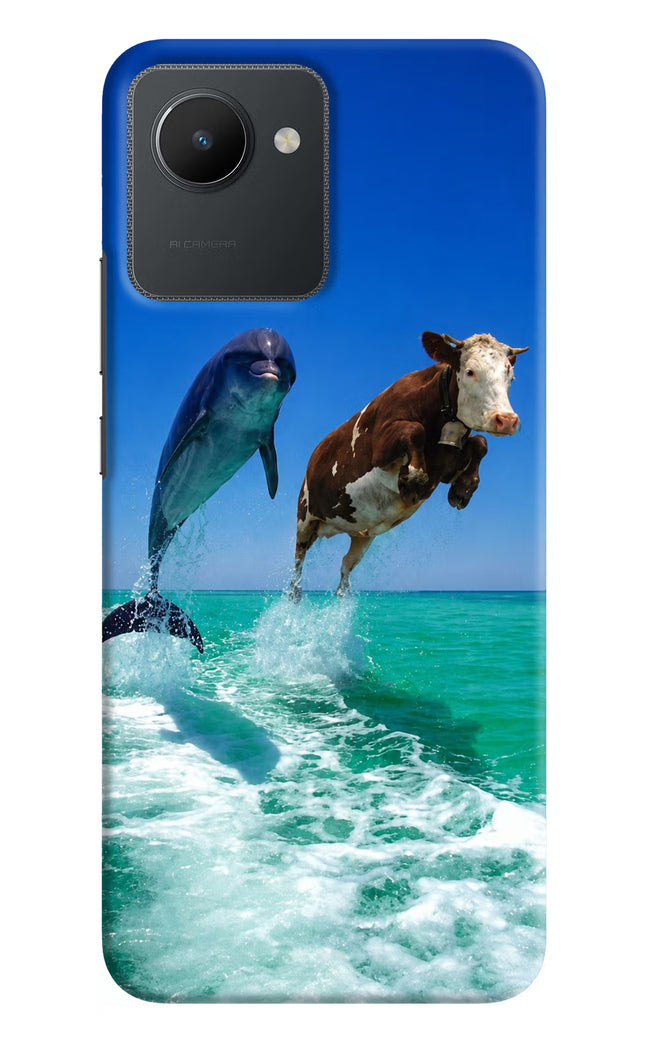 Dolphin vs Cow Realme C30 Hard Case Back Cover by Casekaro