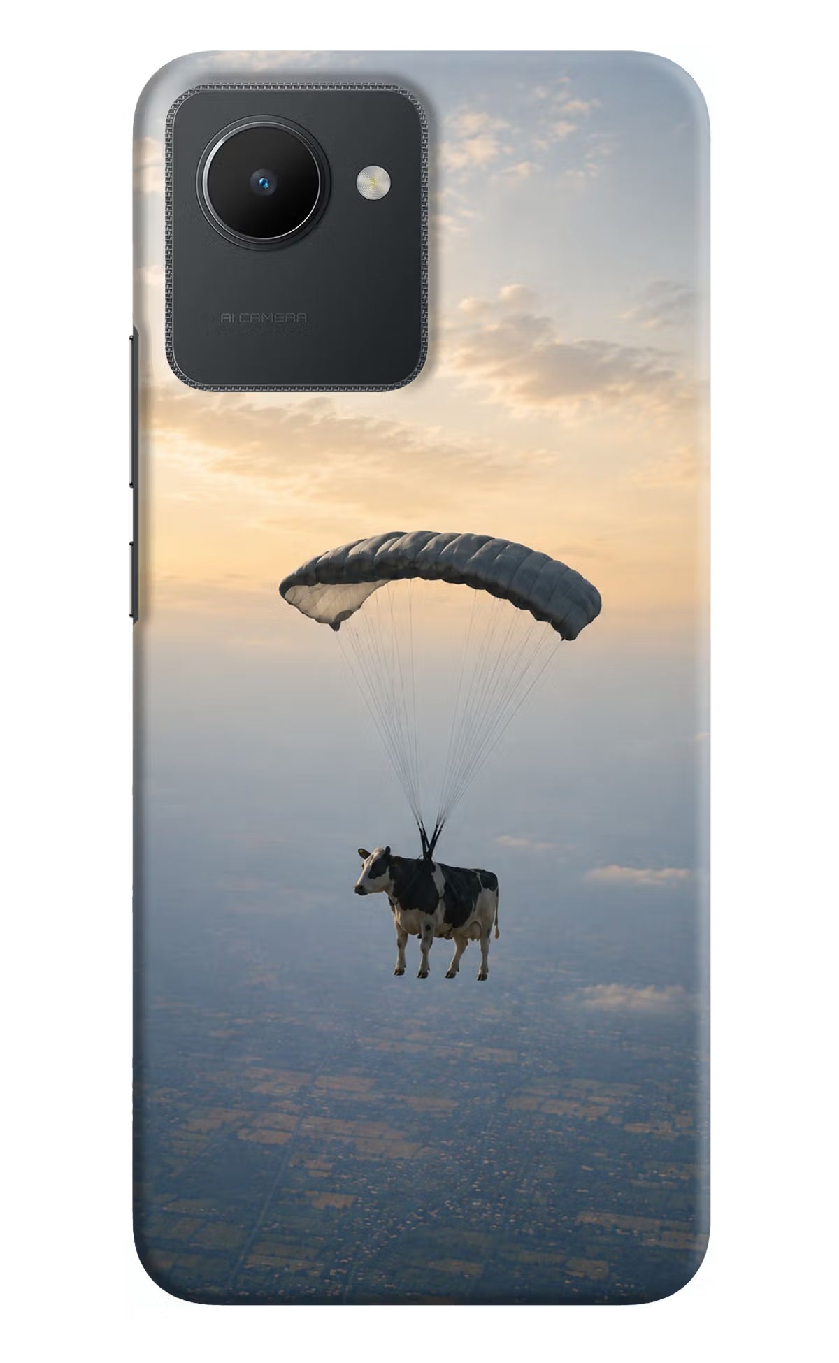 Skydiving Cow Realme C30 Back Cover