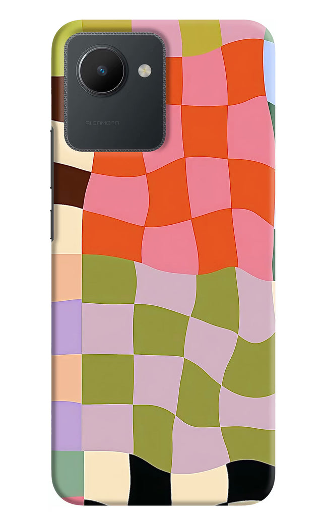 Wavy Grid Realme C30 Hard Case Back Cover by Casekaro