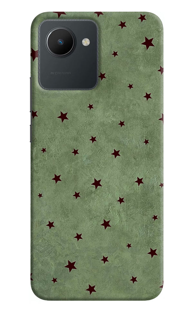 Green Stars Realme C30 Hard Case Back Cover by Casekaro