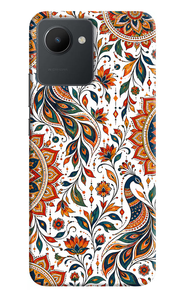 White Mayura Realme C30 Hard Case Back Cover by Casekaro