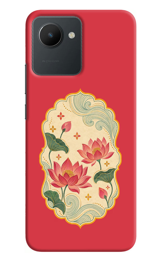 Pink Lotus Realme C30 Hard Case Back Cover by Casekaro