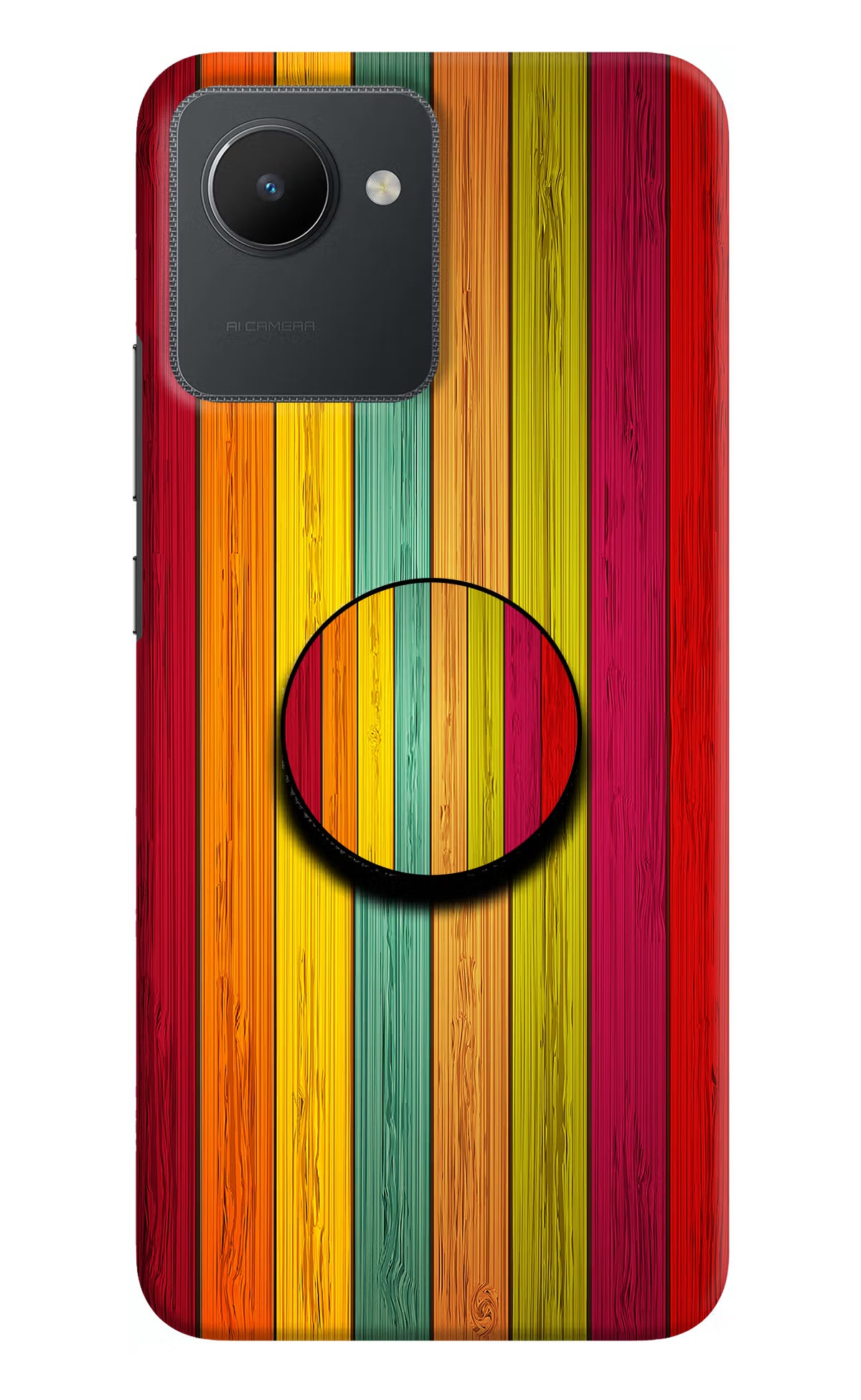 Multicolor Wooden Realme C30 Pop Case by Casekaro