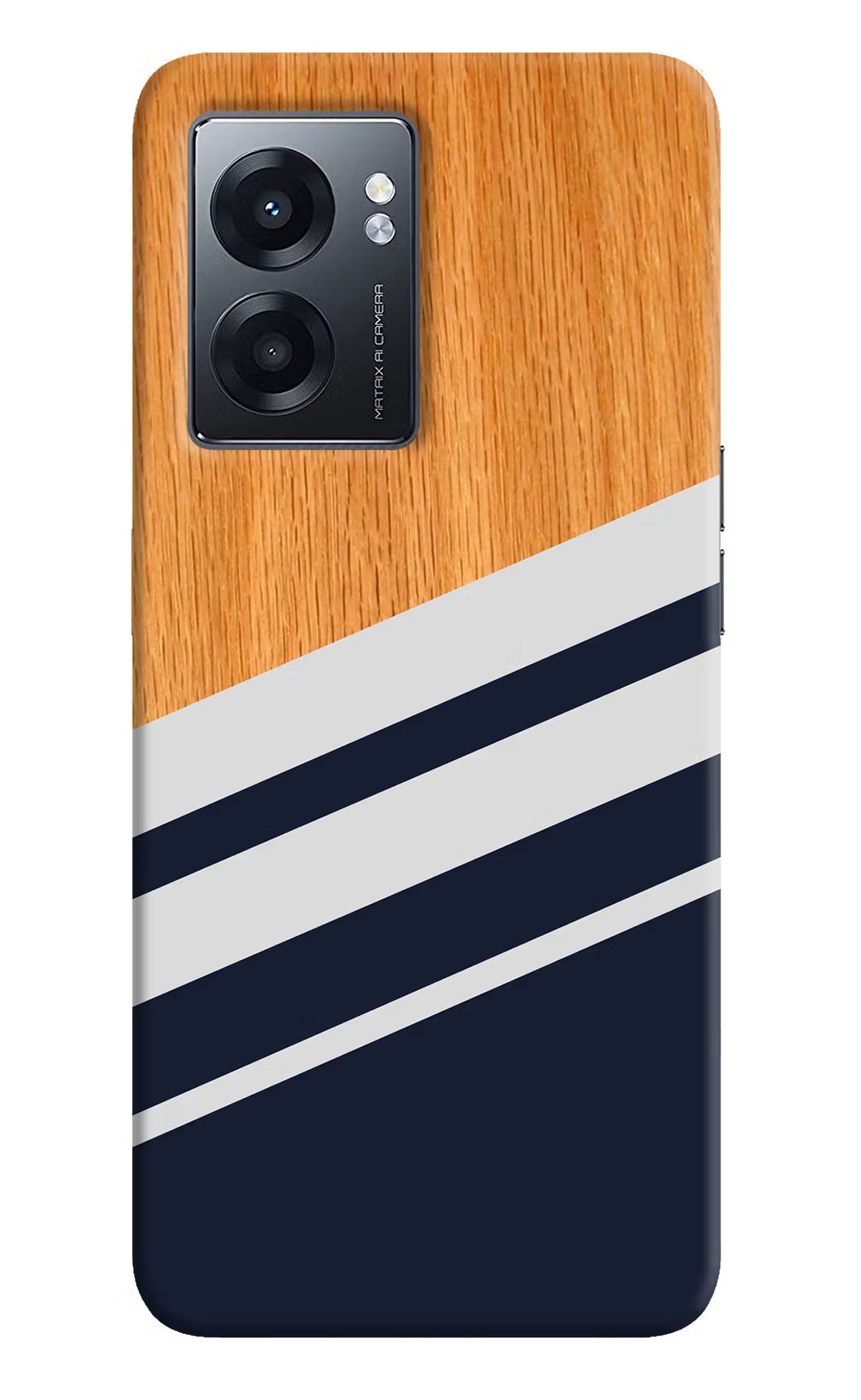 Blue and white wooden Realme Narzo 50 5G Back Cover