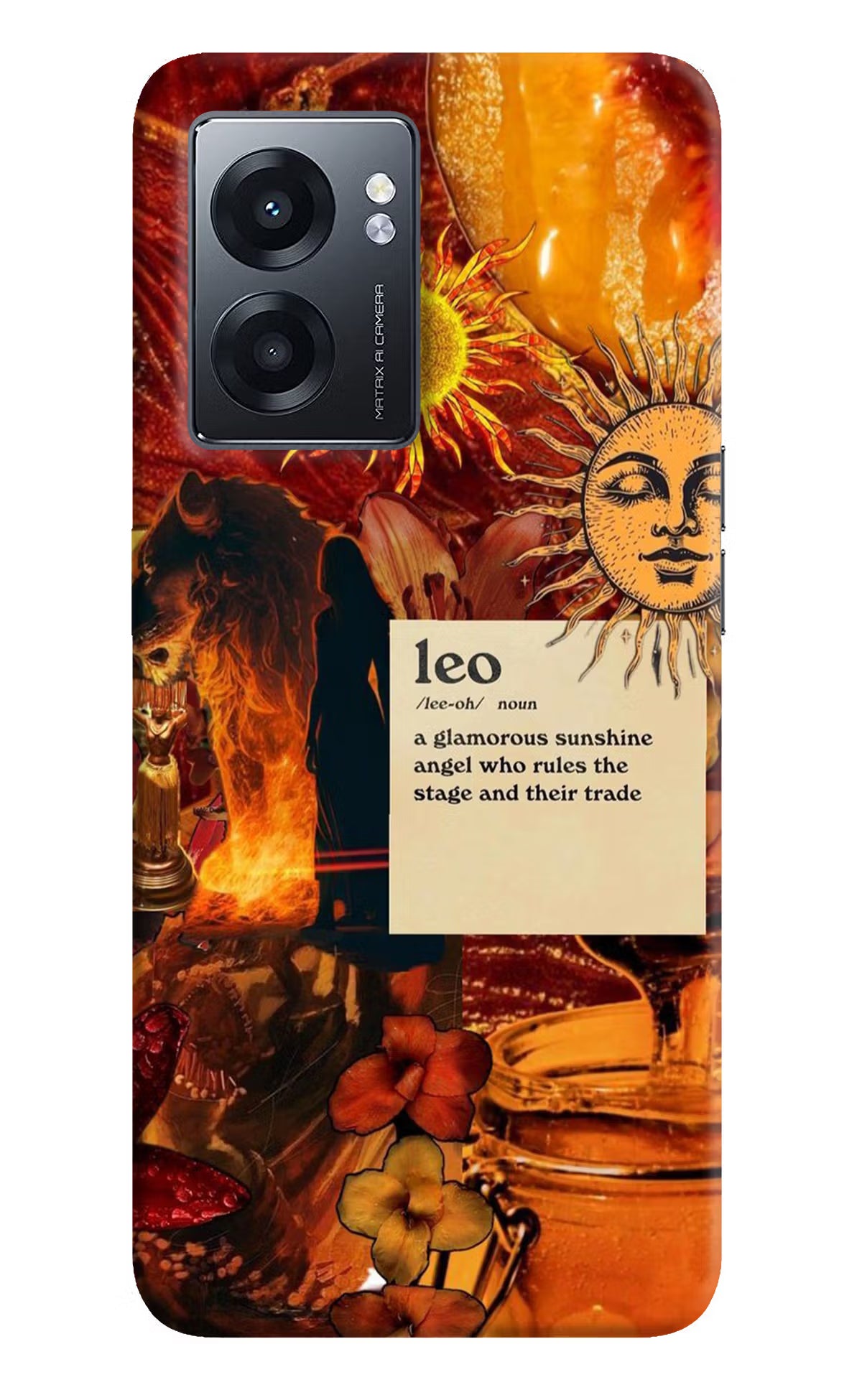 Leo Zodiac Realme Narzo 50 5G Hard Case Back Cover by Casekaro