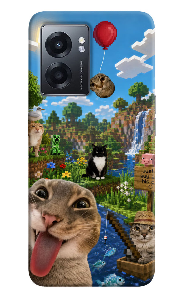 Minecraft Cat Chaos Realme Narzo 50 5G Hard Case Back Cover by Casekaro