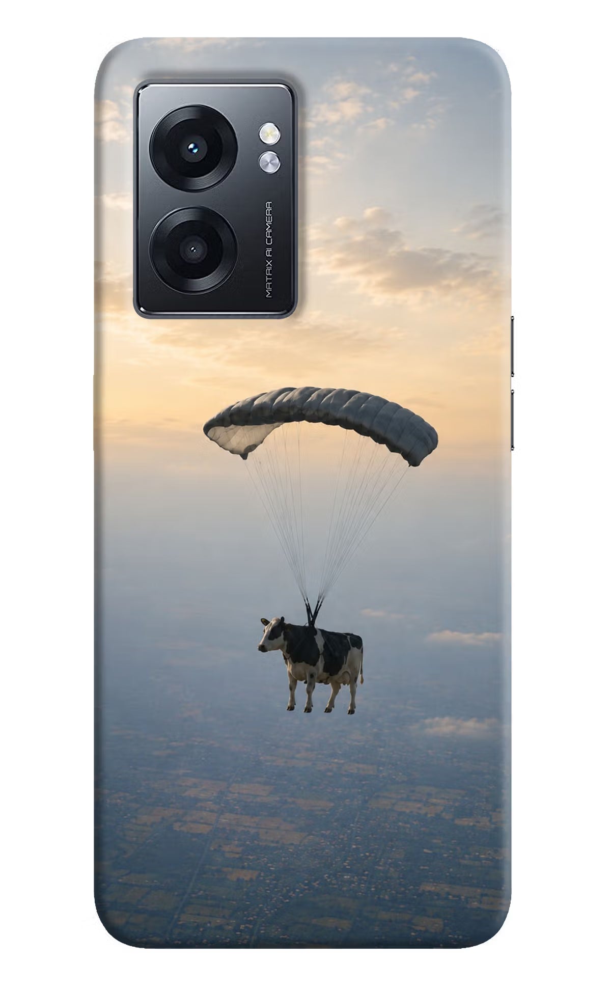 Skydiving Cow Realme Narzo 50 5G Back Cover