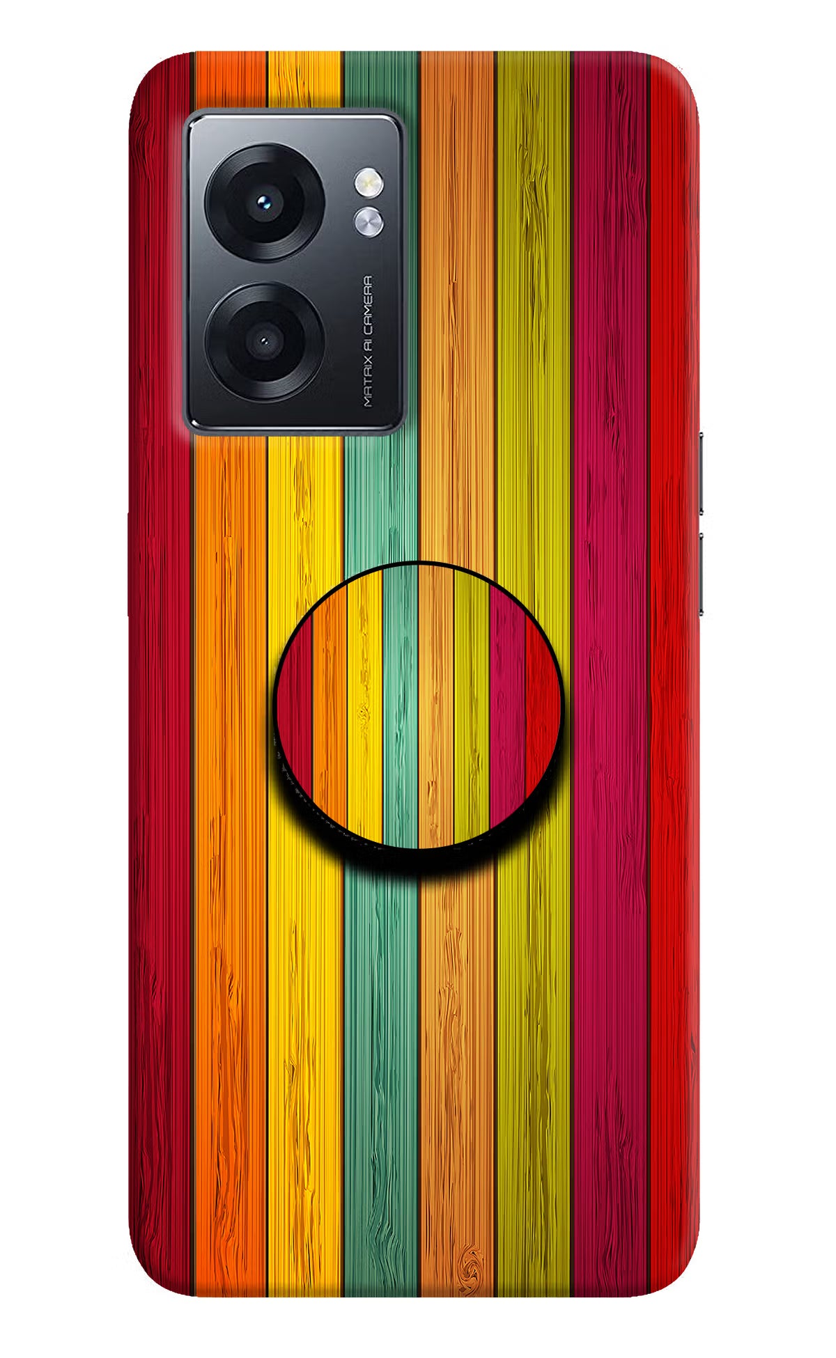 Multicolor Wooden Realme Narzo 50 5G Pop Case