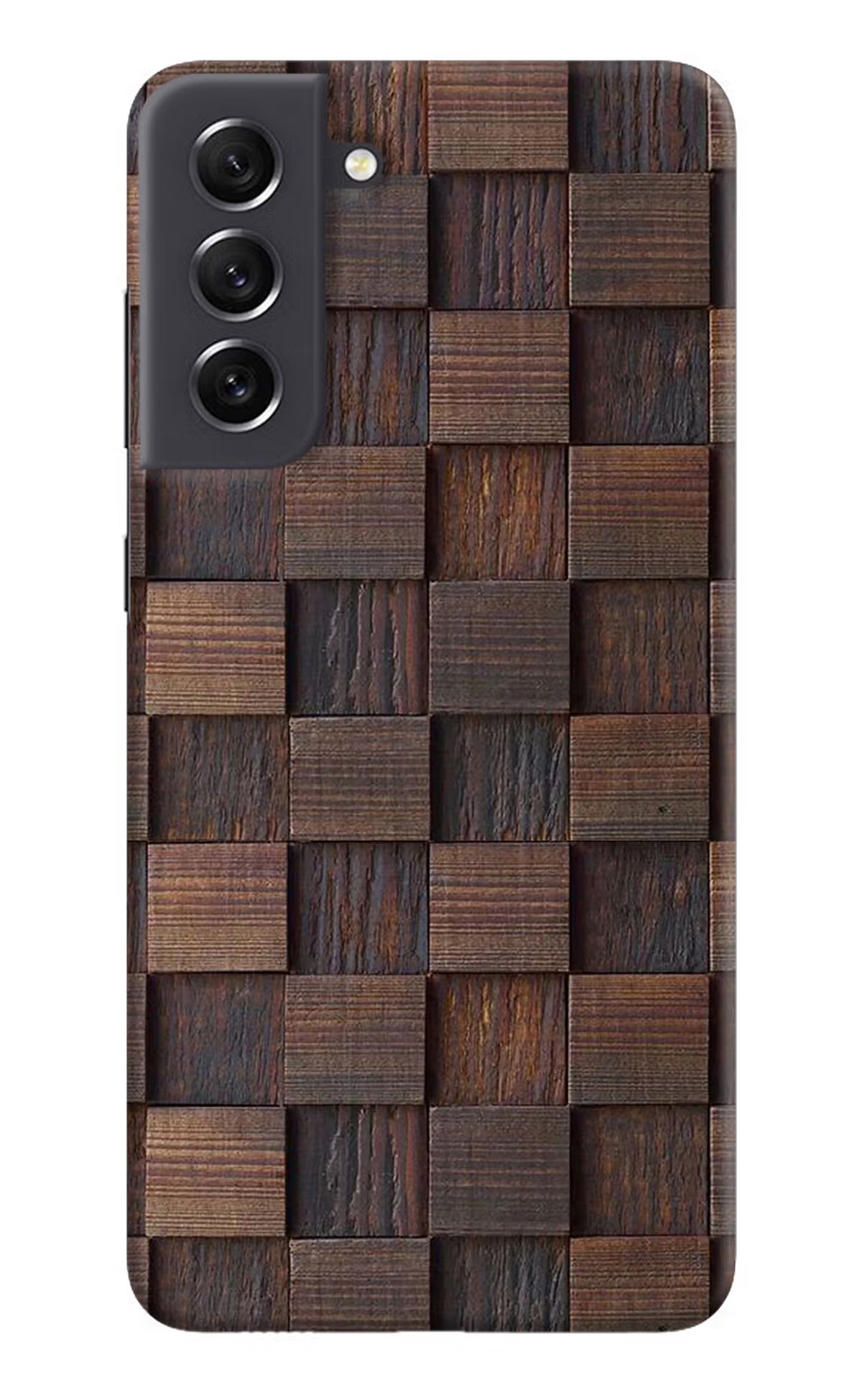 Wooden Cube Design Samsung S21 FE 5G Hard Case Back Cover by Casekaro