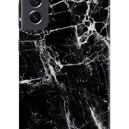 Black Marble Texture Samsung S21 FE 5G Hard Case Back Cover by Casekaro
