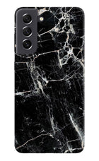 Black Marble Texture Samsung S21 FE 5G Hard Case Back Cover by Casekaro