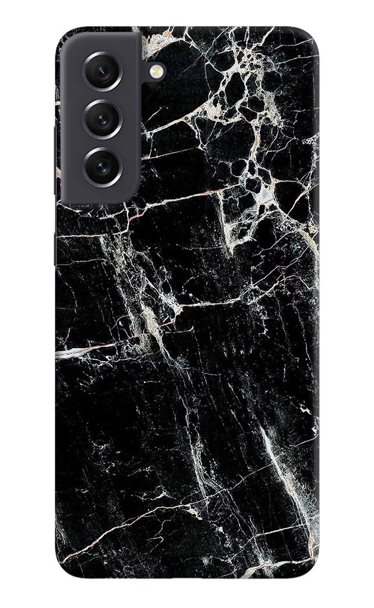 Black Marble Texture Samsung S21 FE 5G Hard Case Back Cover by Casekaro