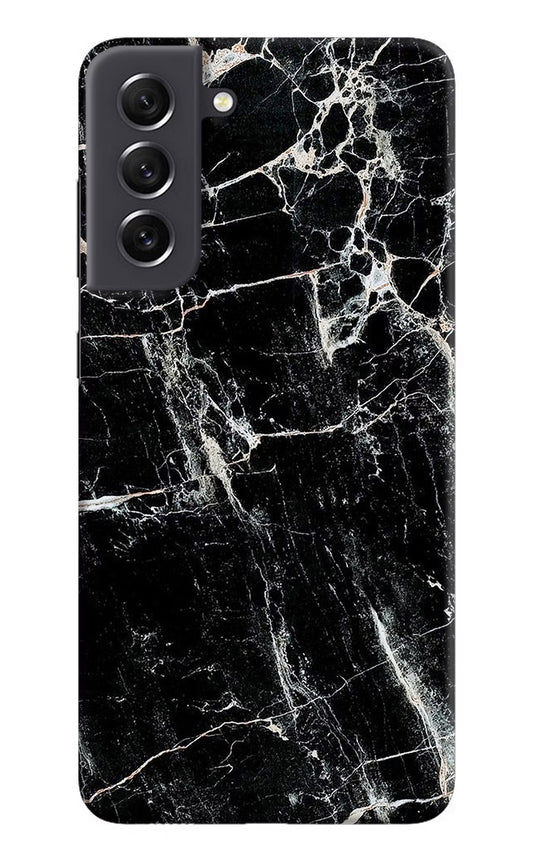 Black Marble Texture Samsung S21 FE 5G Hard Case Back Cover by Casekaro