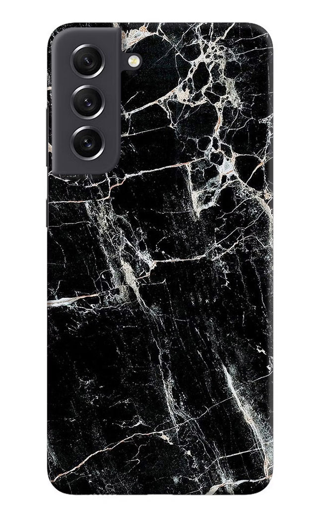 Black Marble Texture Samsung S21 FE 5G Hard Case Back Cover by Casekaro