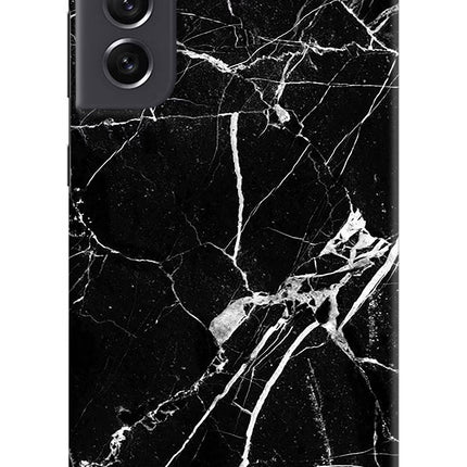 Black Marble Pattern Samsung S21 FE 5G Hard Case Back Cover by Casekaro