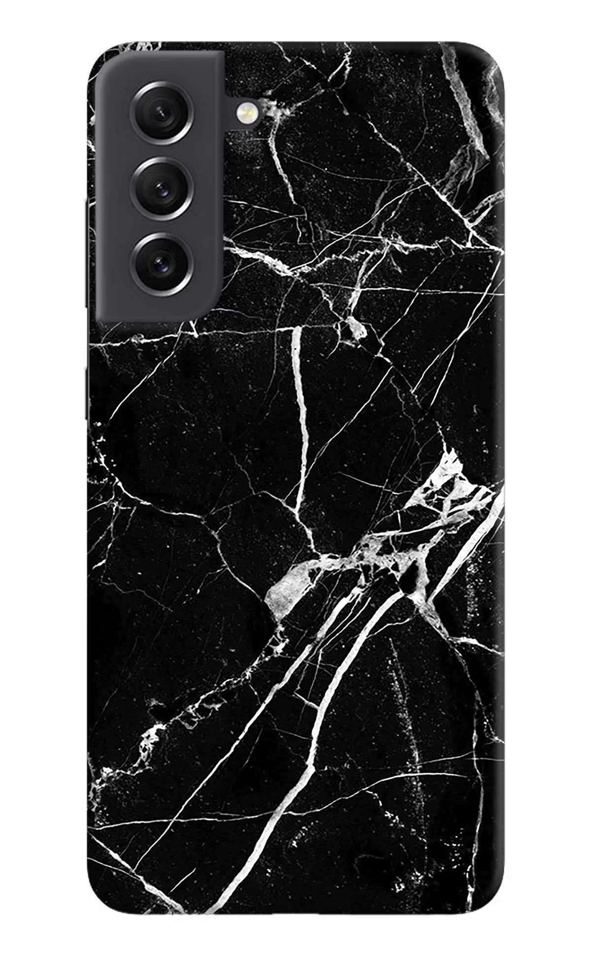 Black Marble Pattern Samsung S21 FE 5G Hard Case Back Cover by Casekaro