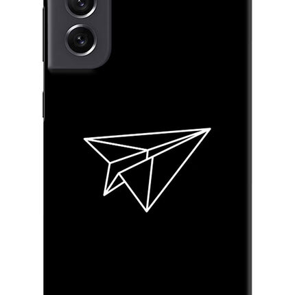 Paper Plane White Samsung S21 FE 5G Hard Case Back Cover by Casekaro