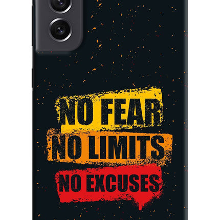 No Fear No Limits No Excuse Samsung S21 FE 5G Hard Case Back Cover by Casekaro