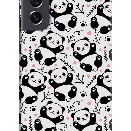Cute Panda Samsung S21 FE 5G Hard Case Back Cover by Casekaro