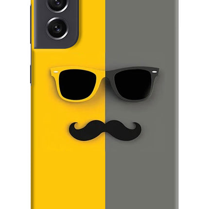 Sunglasses with Mustache Samsung S21 FE 5G Hard Case Back Cover by Casekaro