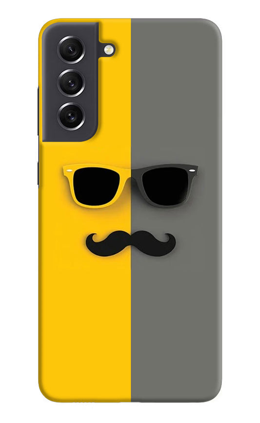 Sunglasses with Mustache Samsung S21 FE 5G Hard Case Back Cover by Casekaro