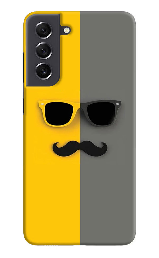Sunglasses with Mustache Samsung S21 FE 5G Hard Case Back Cover by Casekaro