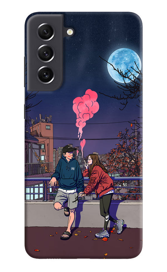 Chilling Couple Samsung S21 FE 5G Hard Case Back Cover by Casekaro