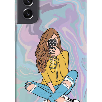 Selfie Girl Samsung S21 FE 5G Hard Case Back Cover by Casekaro