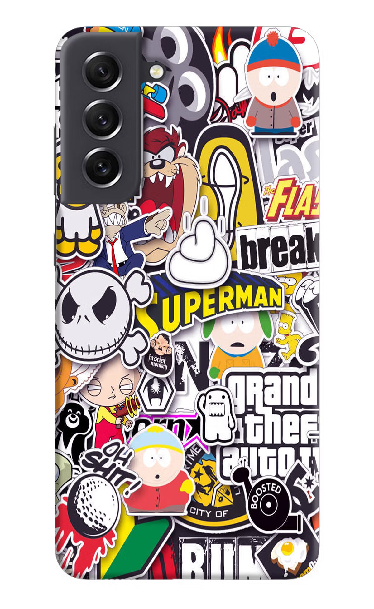 Sticker Bomb Samsung S21 FE 5G Hard Case Back Cover by Casekaro