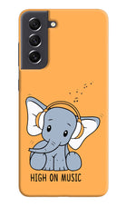 High On Music Samsung S21 FE 5G Hard Case Back Cover by Casekaro