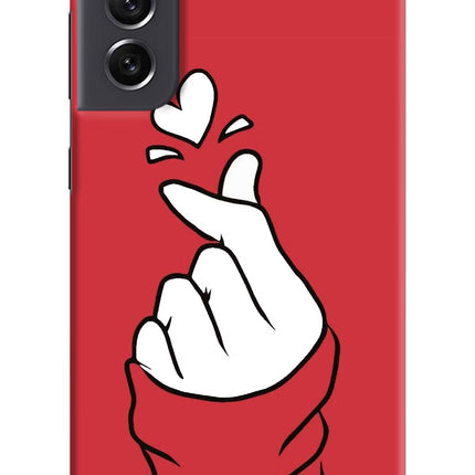 Korean Love Sign Samsung S21 FE 5G Hard Case Back Cover by Casekaro