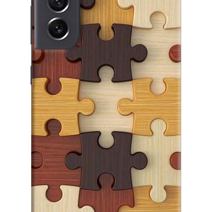 Wooden Puzzle Samsung S21 FE 5G Hard Case Back Cover by Casekaro