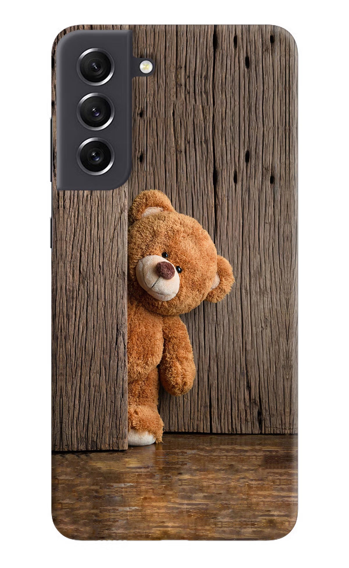 Teddy Wooden Samsung S21 FE 5G Hard Case Back Cover by Casekaro