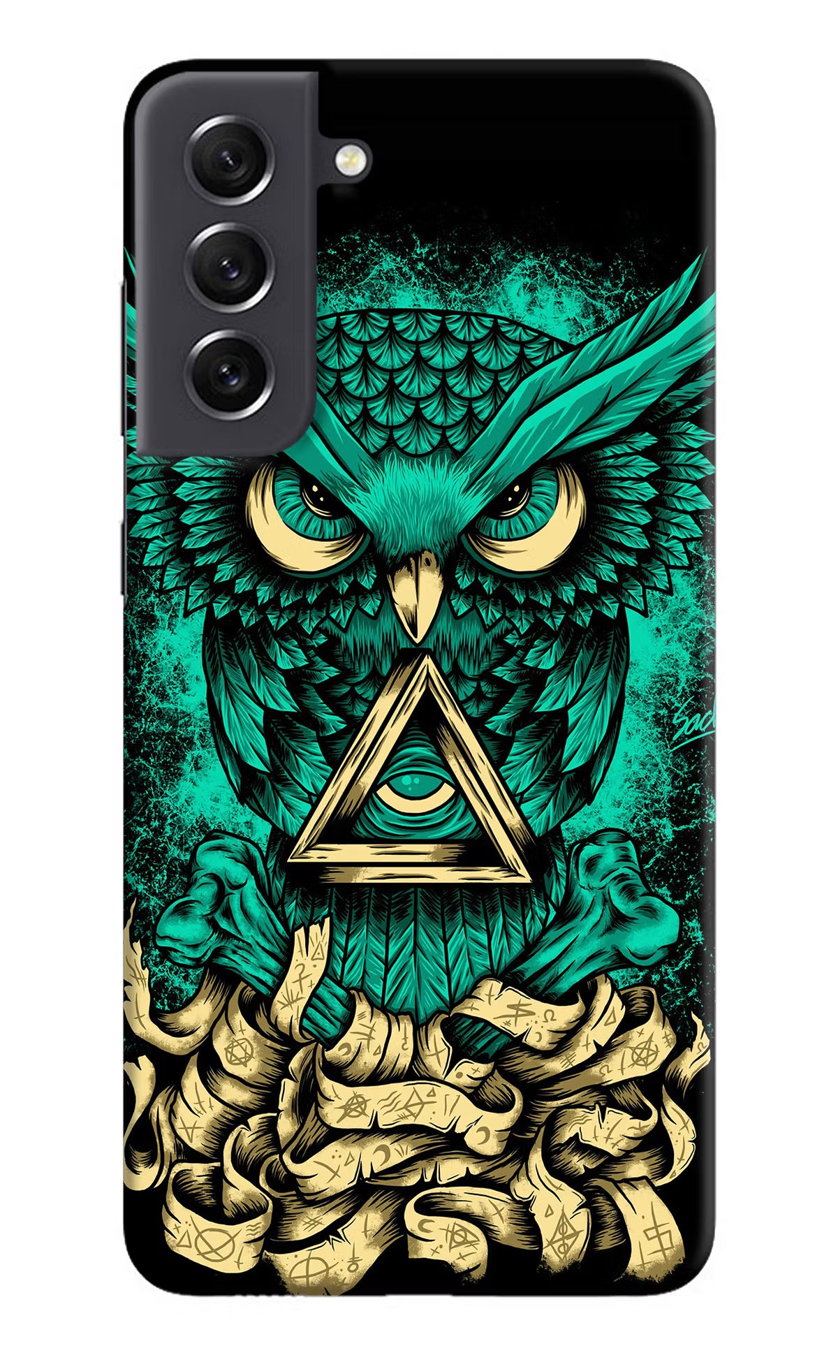 Green Owl Samsung S21 FE 5G Hard Case Back Cover by Casekaro