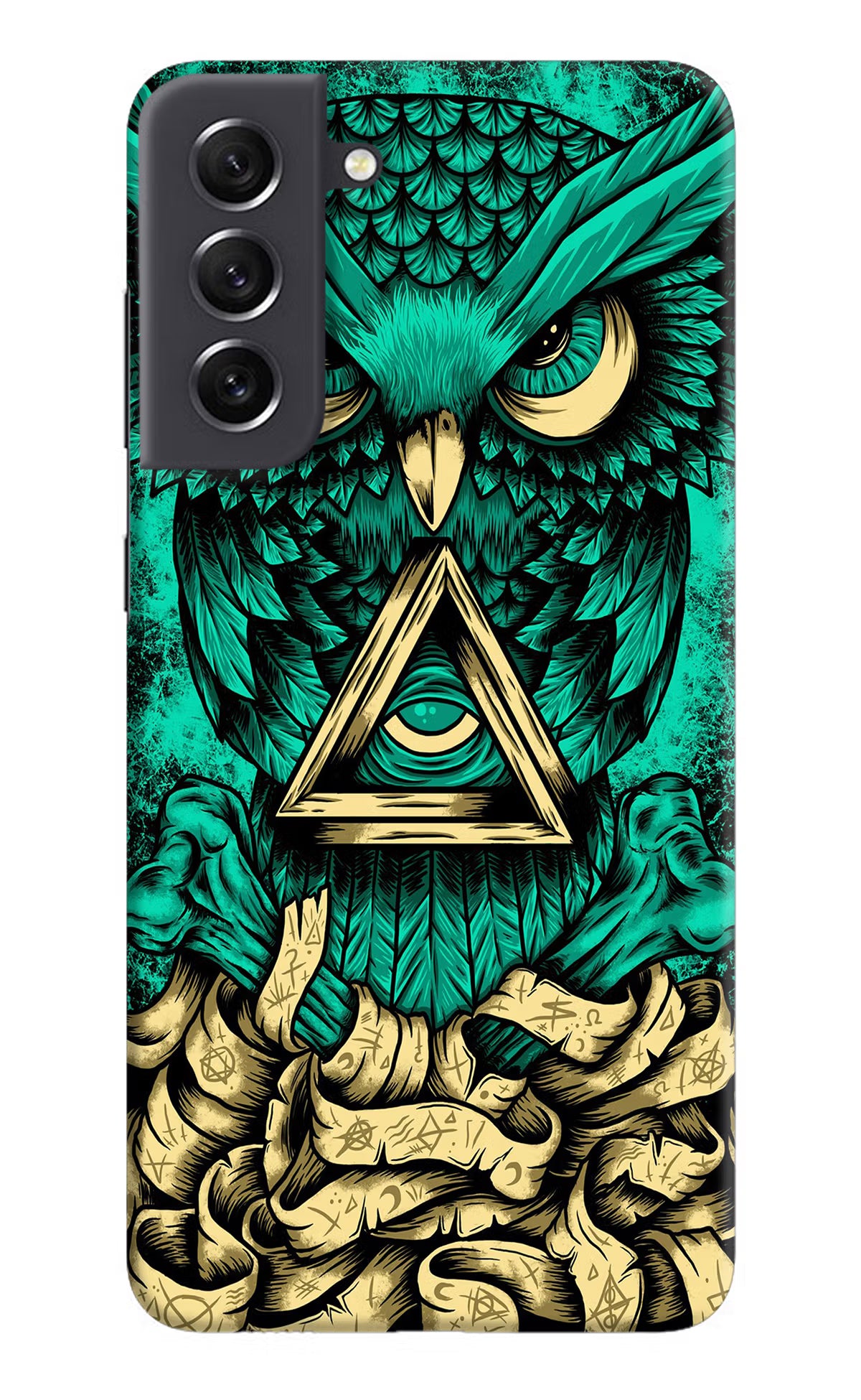 Green Owl Samsung S21 FE 5G Hard Case Back Cover by Casekaro