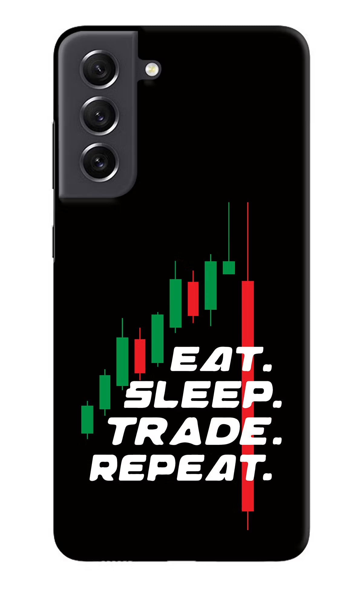 Eat Sleep Trade Repeat Samsung S21 FE 5G Hard Case Back Cover by Casekaro