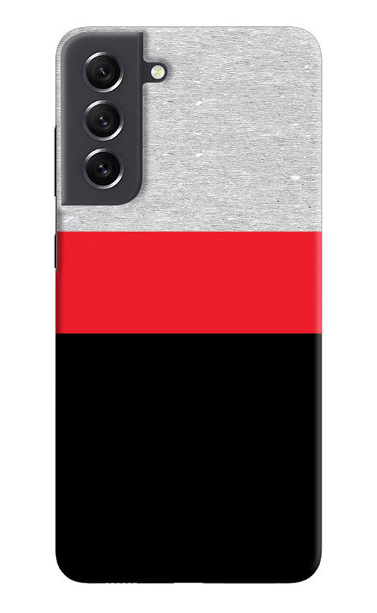 Tri Color Pattern Samsung S21 FE 5G Hard Case Back Cover by Casekaro