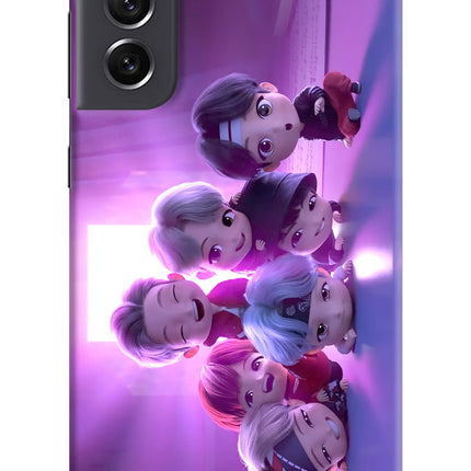 BTS Chibi Samsung S21 FE 5G Hard Case Back Cover by Casekaro