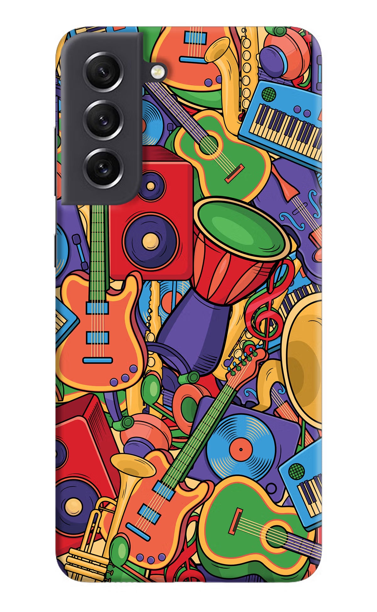 Music Instrument Doodle Samsung S21 FE 5G Hard Case Back Cover by Casekaro