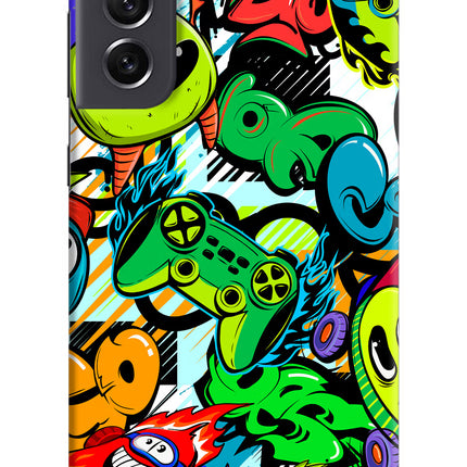 Game Doodle Samsung S21 FE 5G Hard Case Back Cover by Casekaro