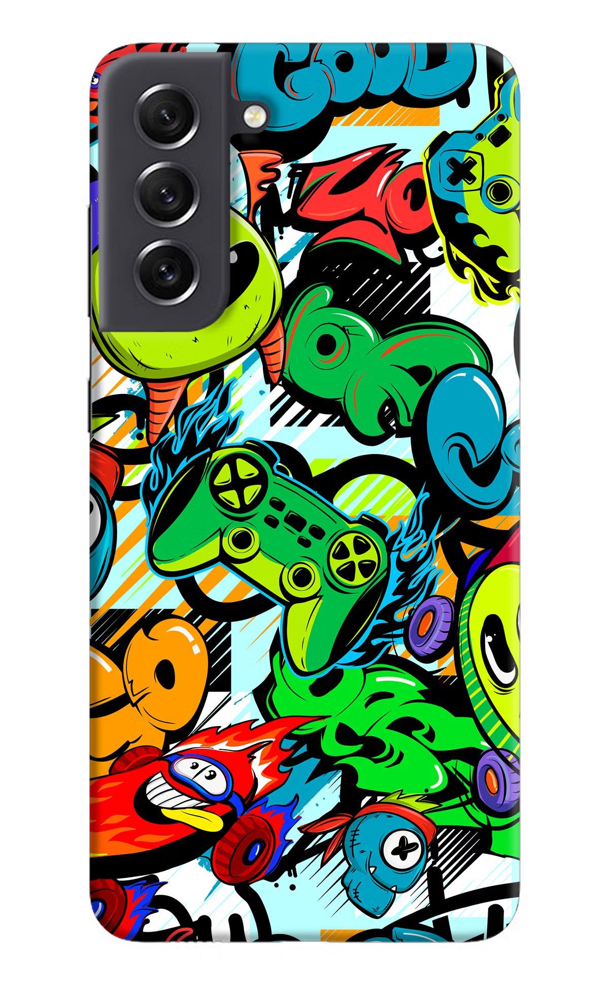 Game Doodle Samsung S21 FE 5G Hard Case Back Cover by Casekaro