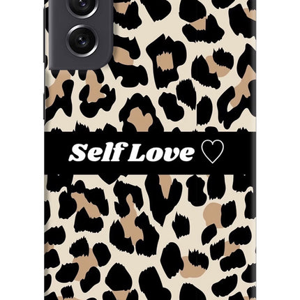 Leopard Print Self Love Samsung S21 FE 5G Hard Case Back Cover by Casekaro
