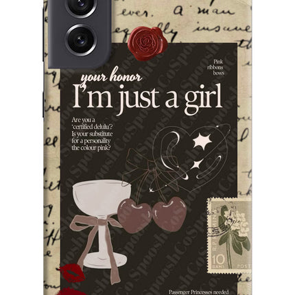 I am just a girl Samsung S21 FE 5G Hard Case Back Cover by Casekaro