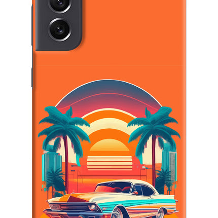 Palm Drive 80s Samsung S21 FE 5G Hard Case Back Cover by Casekaro