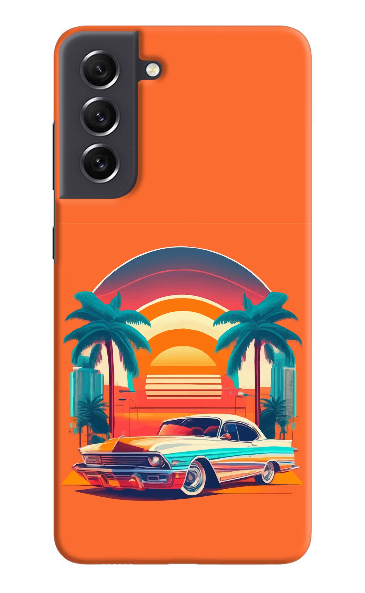 Palm Drive 80s Samsung S21 FE 5G Hard Case Back Cover by Casekaro