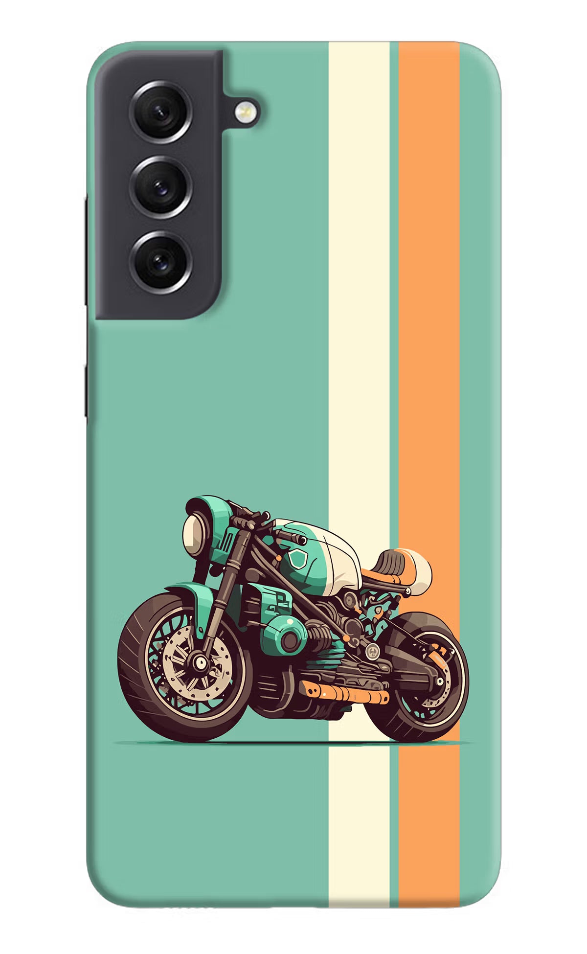 Striped Moto Drift Samsung S21 FE 5G Hard Case Back Cover by Casekaro