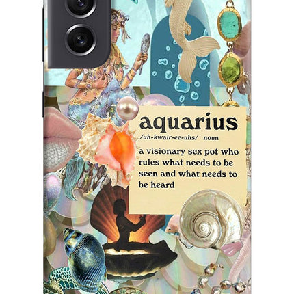 Aquarius Zodiac Samsung S21 FE 5G Hard Case Back Cover by Casekaro