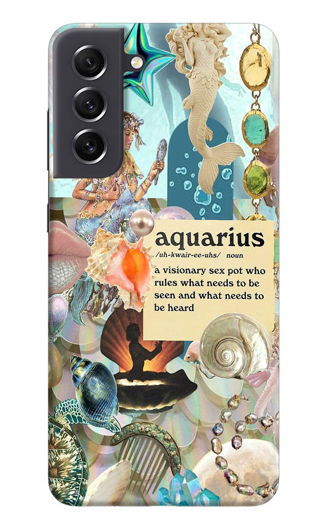 Aquarius Zodiac Samsung S21 FE 5G Hard Case Back Cover by Casekaro